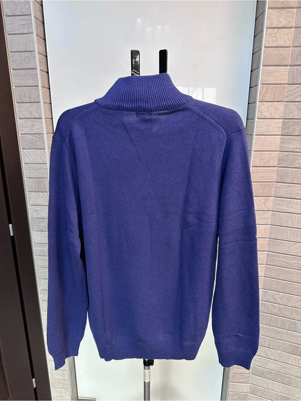 J. Crew Men's Vintage 2010 Cotton-Cashmere Royal Blue Quarter Zip-Neck Sweater